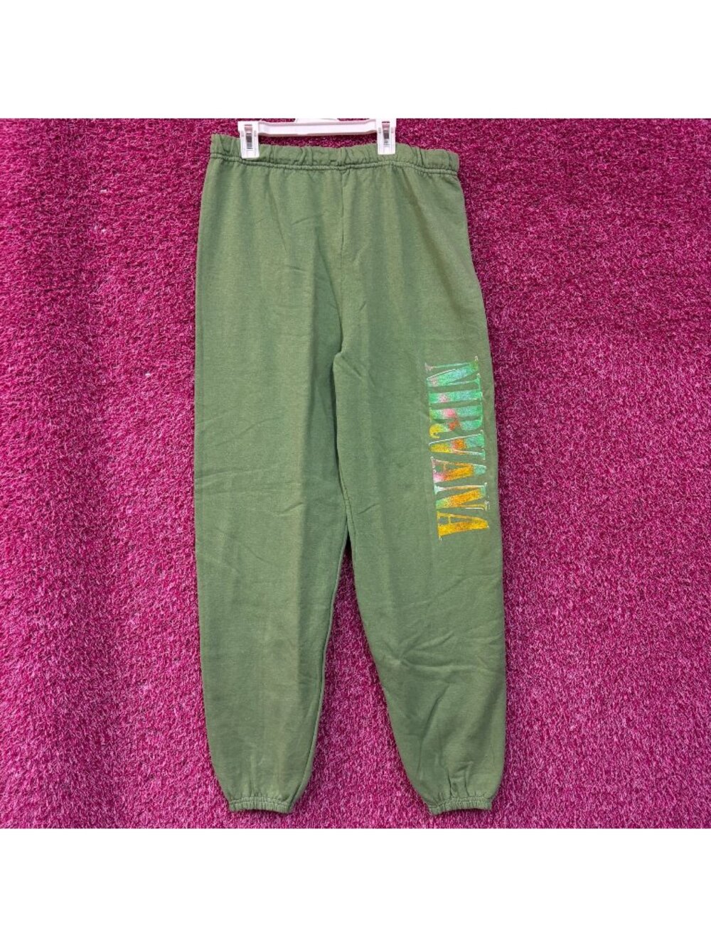 Nirvana Grunge green sweatpants Joggers Size Medium